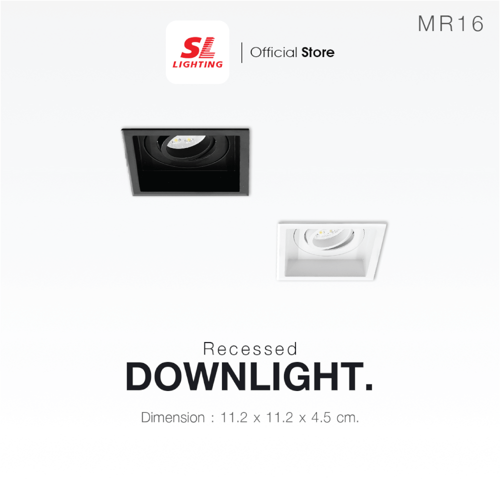 ดาวน์ไลท์ SL LIGHTING 571-1 ทรงสี่เหลี่ยม สีดำ