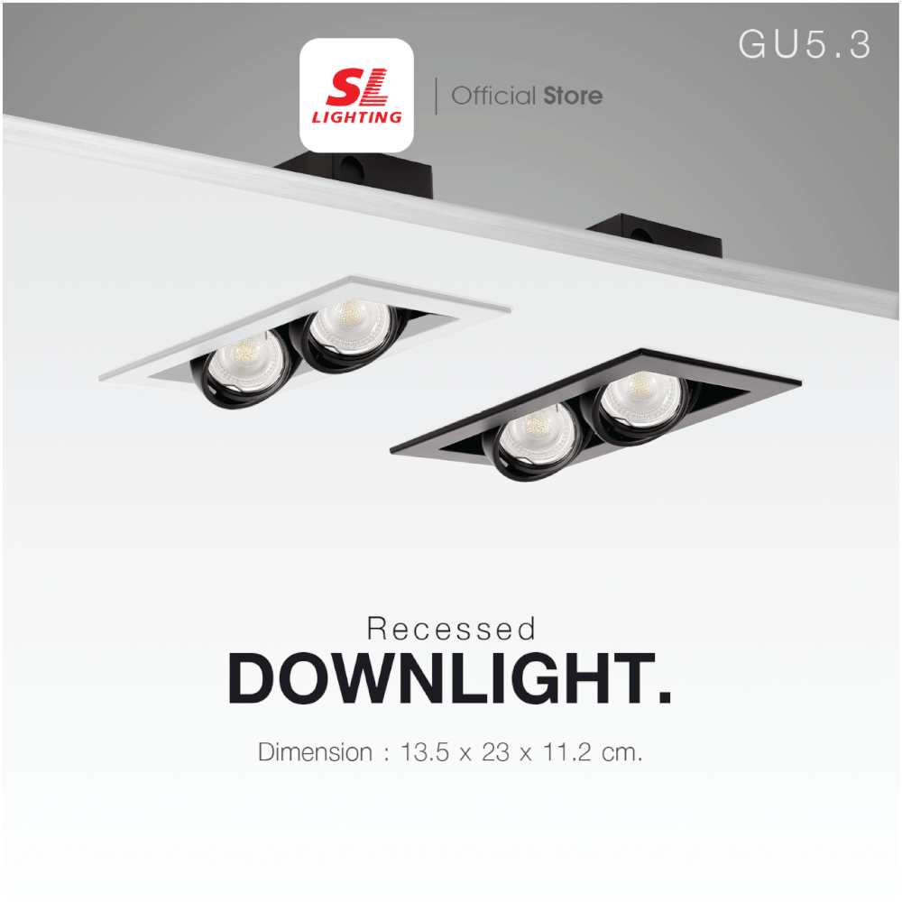 ดาวน์ไลท์ SL LIGHTING 577-2 ทรงสี่เหลี่ยม สีดำ