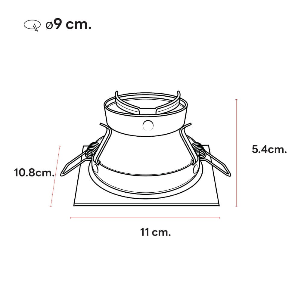 ดาวน์ไลท์ SL LIGHTING 579-1 ทรงสี่เหลี่ยม สีดำ