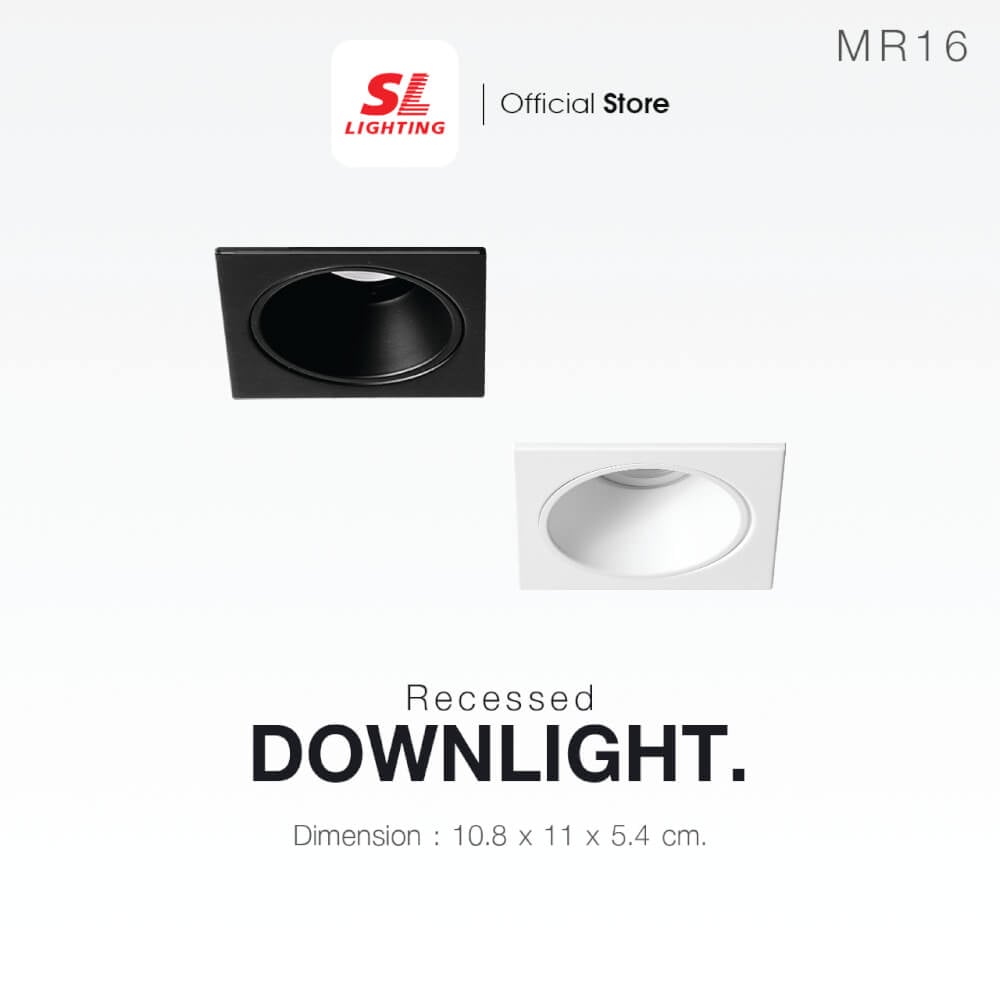 ดาวน์ไลท์ SL LIGHTING 579-1 ทรงสี่เหลี่ยม สีดำ
