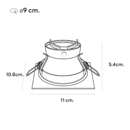 ดาวน์ไลท์ SL LIGHTING 579-1 ทรงสี่เหลี่ยม สีดำ_3