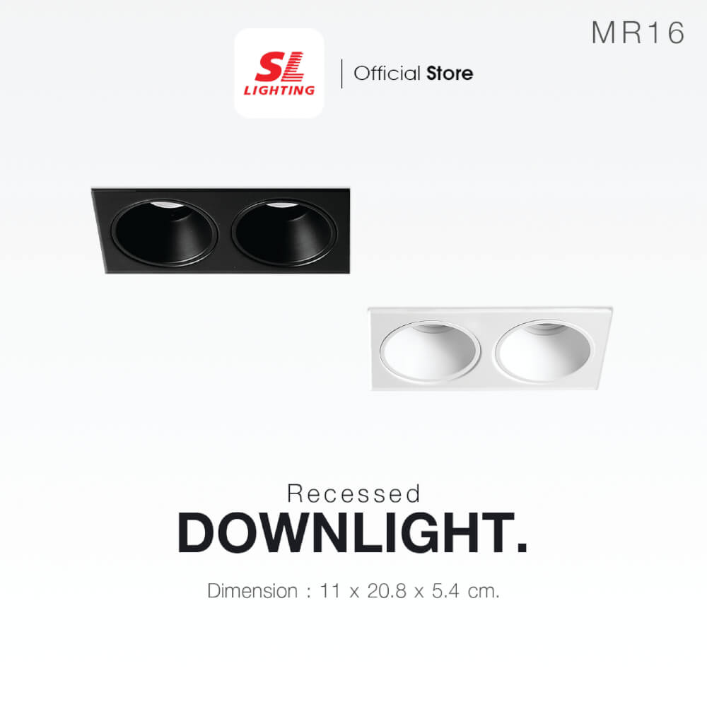 ดาวน์ไลท์ SL LIGHTING 579-2 ทรงสี่เหลี่ยม สีดำ