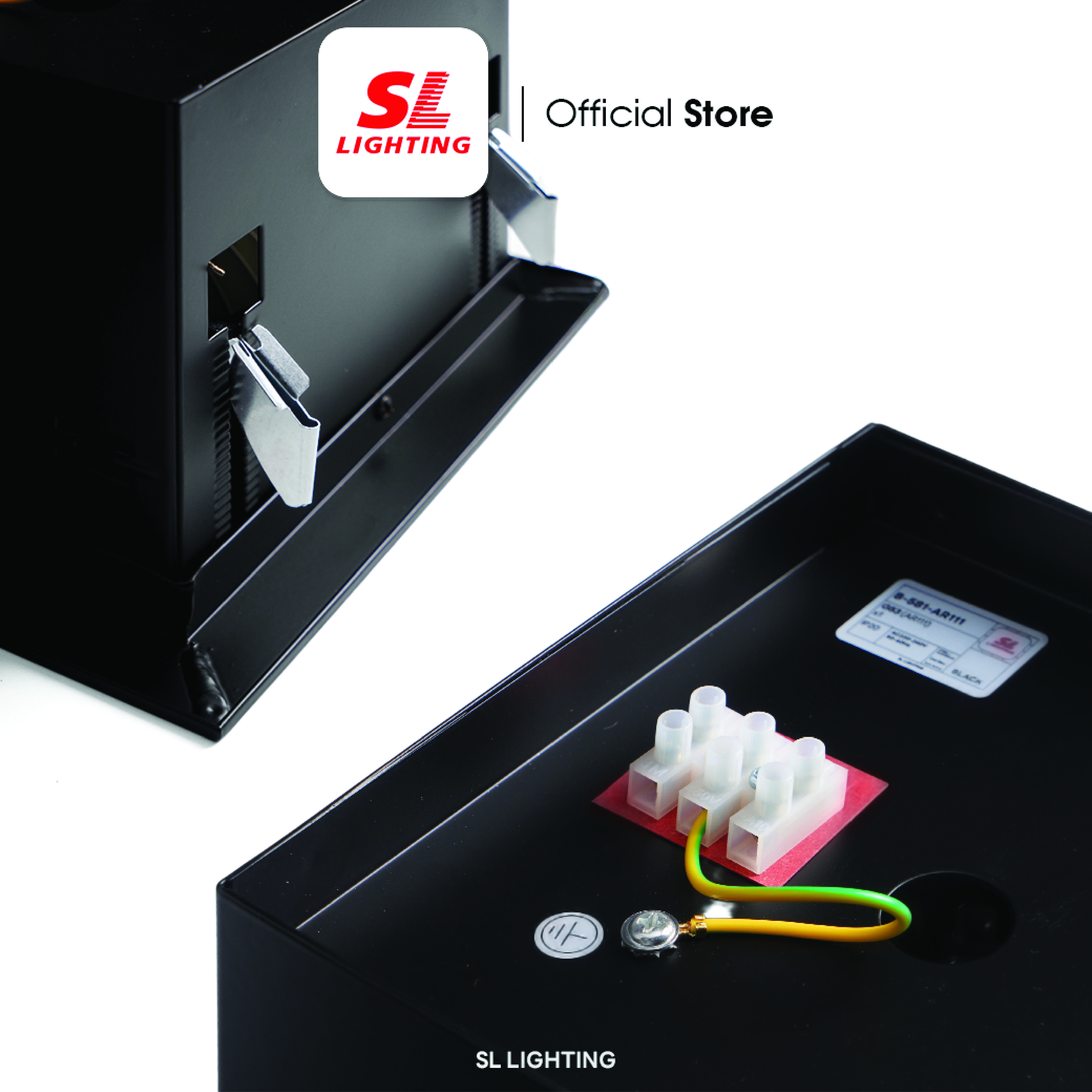 ดาวน์ไลท์ SL LIGHTING 581 AR111 7.5 นิ้ว ทรงสี่เหลี่ยม สีดำ_3