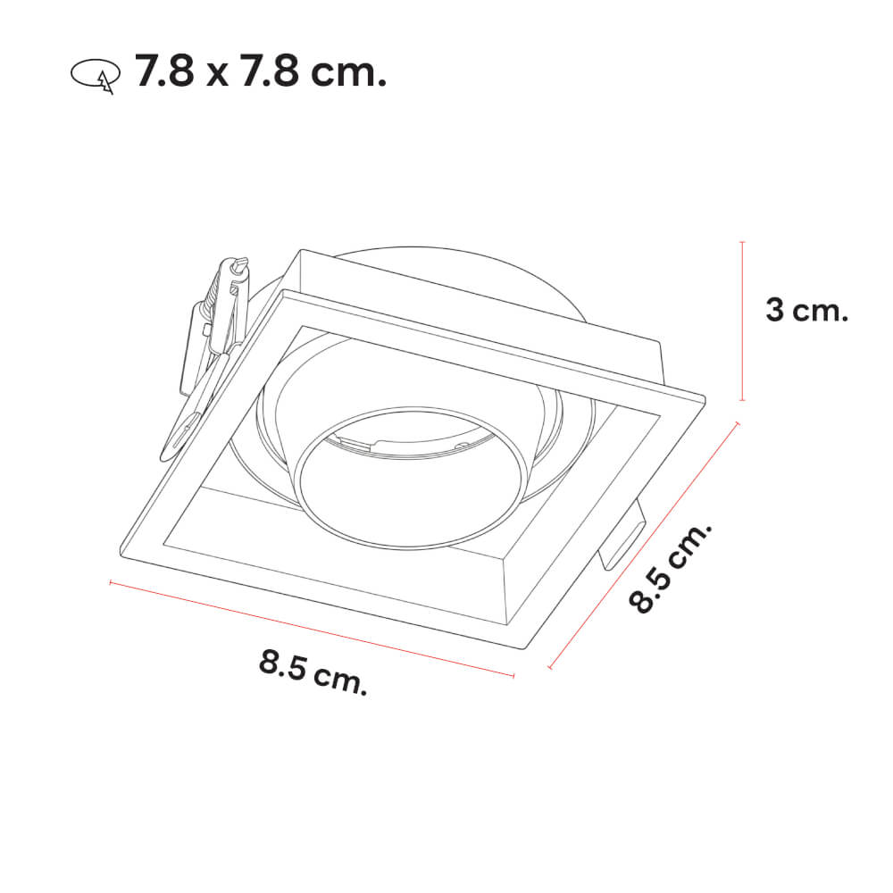 ดาวน์ไลท์ SL LIGHTING 594 สีขาว สี่เหลี่ยม