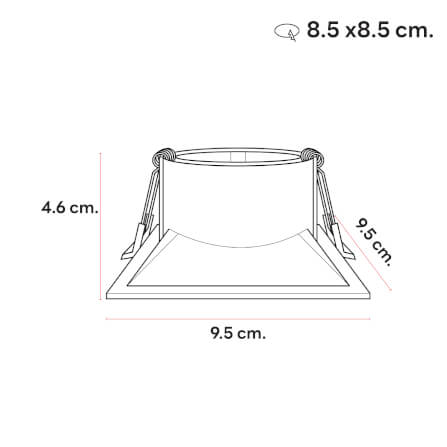 ดาวน์ไลท์ SL LIGHTING 572 สีดำ สี่เหลี่ยม_3