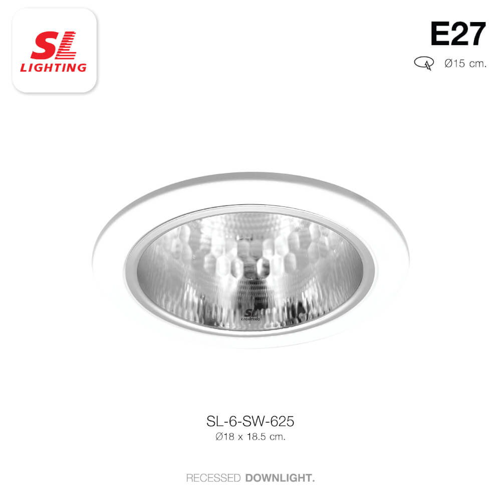 ดาวน์ไลท์ SL LIGHTING 625 ทรงกลม สีขาว