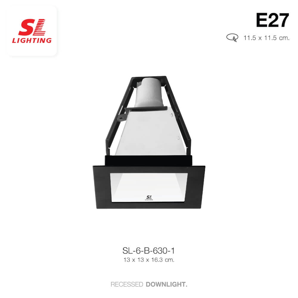 ดาวน์ไลท์ SL LIGHTING 630-1 ทรงสี่เหลี่ยม สีดำ