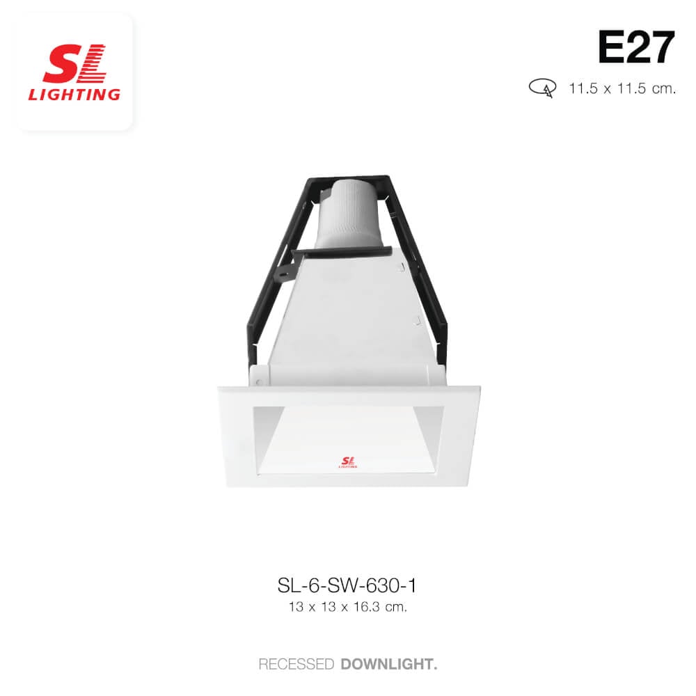 ดาวน์ไลท์ SL LIGHTING 630-1 ทรงสี่เหลี่ยม สีขาว