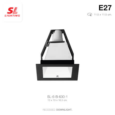 ดาวน์ไลท์ SL LIGHTING 630-1 ทรงสี่เหลี่ยม สีดำ_1