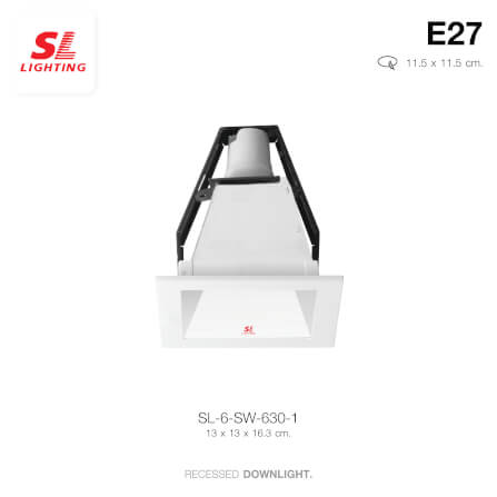ดาวน์ไลท์ SL LIGHTING 630-1 ทรงสี่เหลี่ยม สีขาว_1