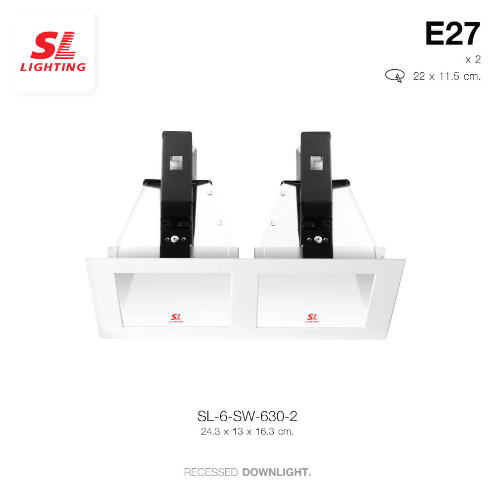 ดาวน์ไลท์ SL LIGHTING 630 ทรงสี่เหลี่ยม สีขาว