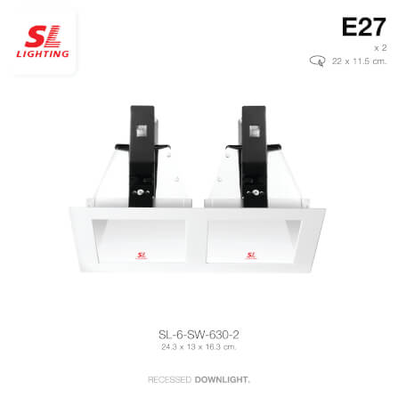 ดาวน์ไลท์ SL LIGHTING 630 ทรงสี่เหลี่ยม สีขาว_2