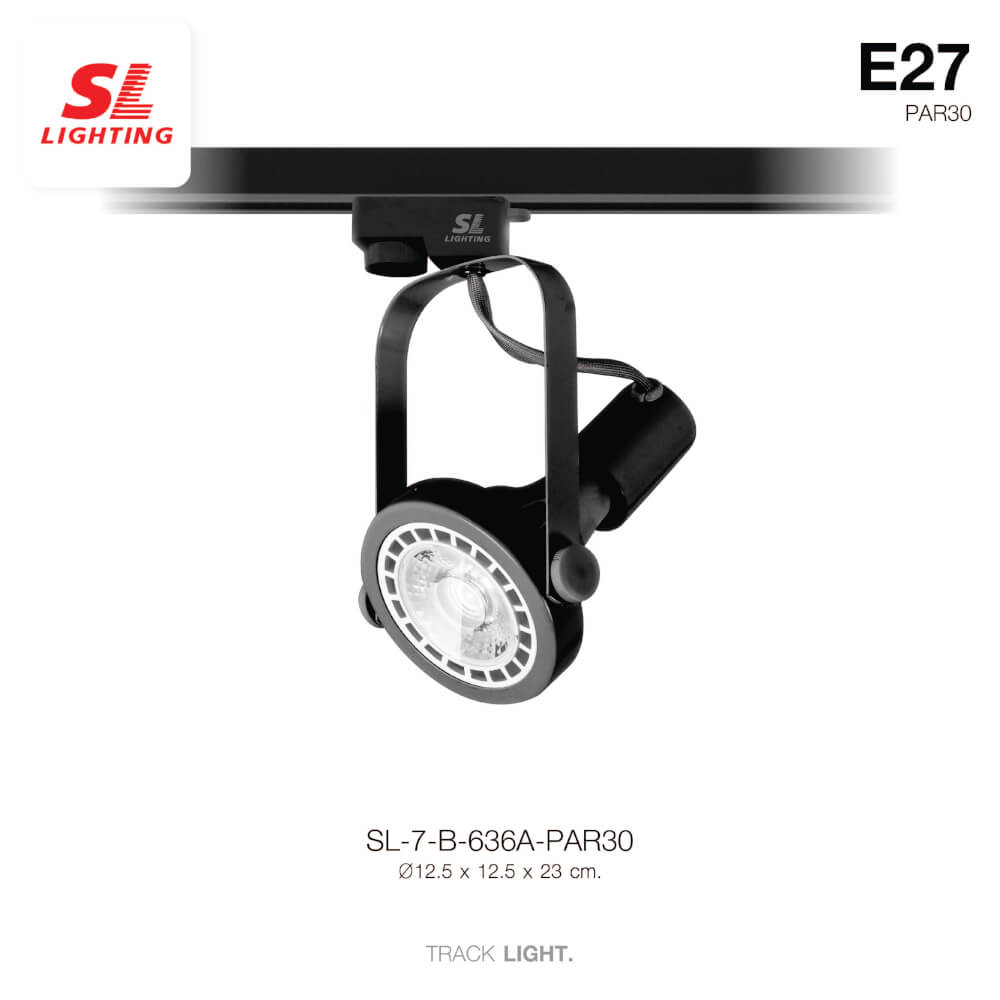 แทรคไลท์ ติดราง E27 PAR30 SL LIGHTING 636A สีดำ