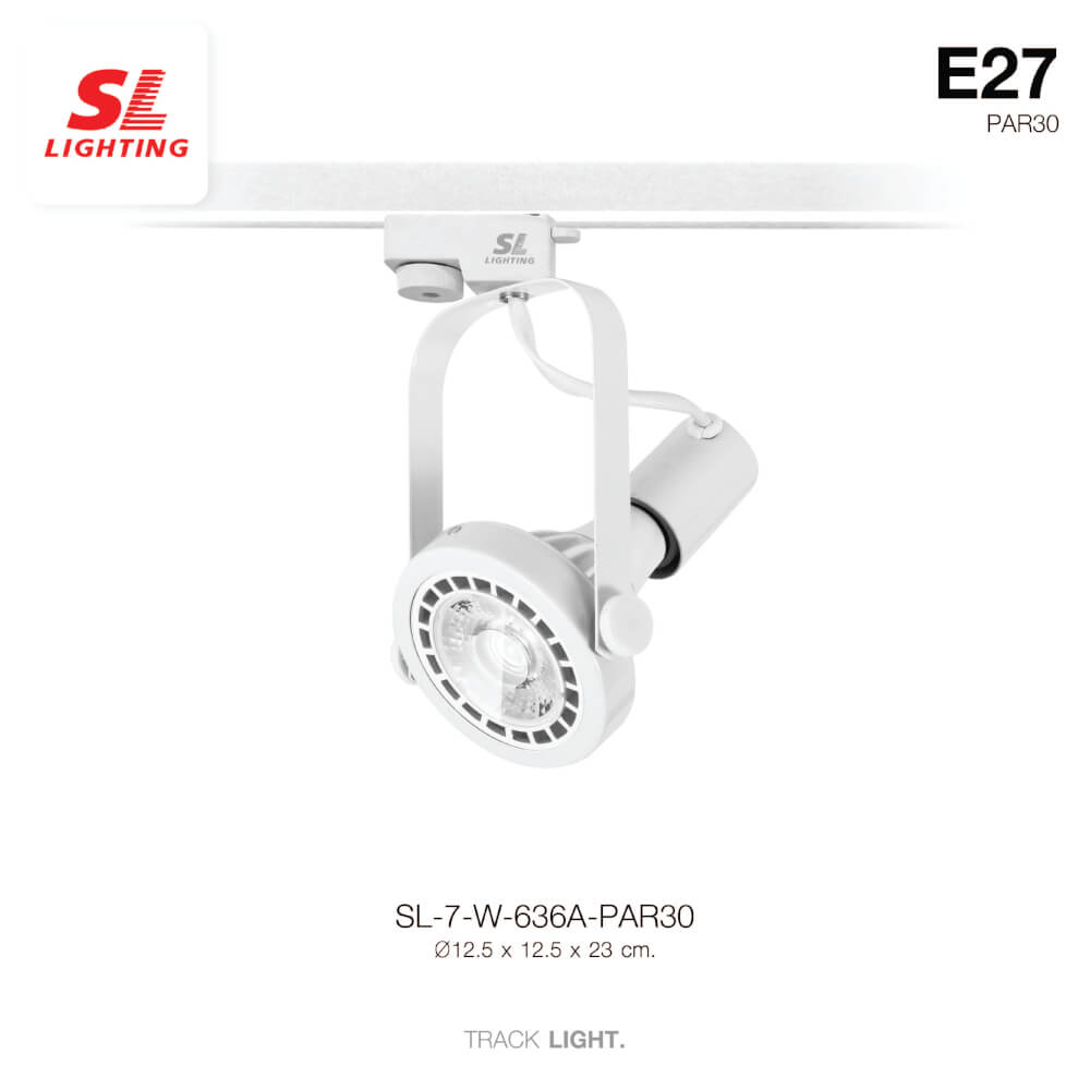 แทรคไลท์ ติดราง E27 PAR30 SL LIGHTING 636A สีขาว
