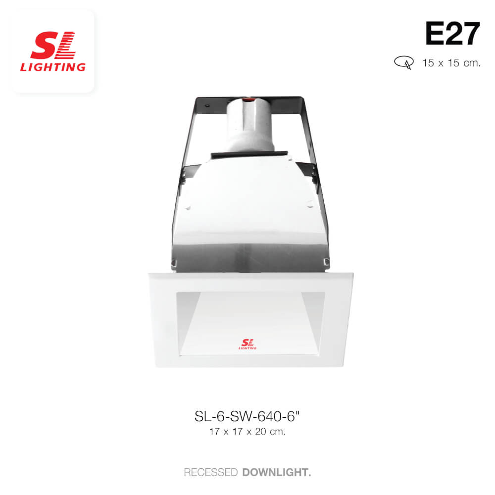 ดาวน์ไลท์ SL LIGHTING 640 6 นิ้ว ทรงสี่เหลี่ยม สีขาว