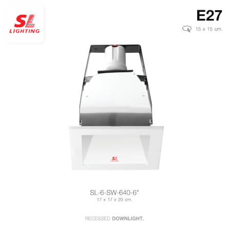 ดาวน์ไลท์ SL LIGHTING 640 6 นิ้ว ทรงสี่เหลี่ยม สีขาว_1