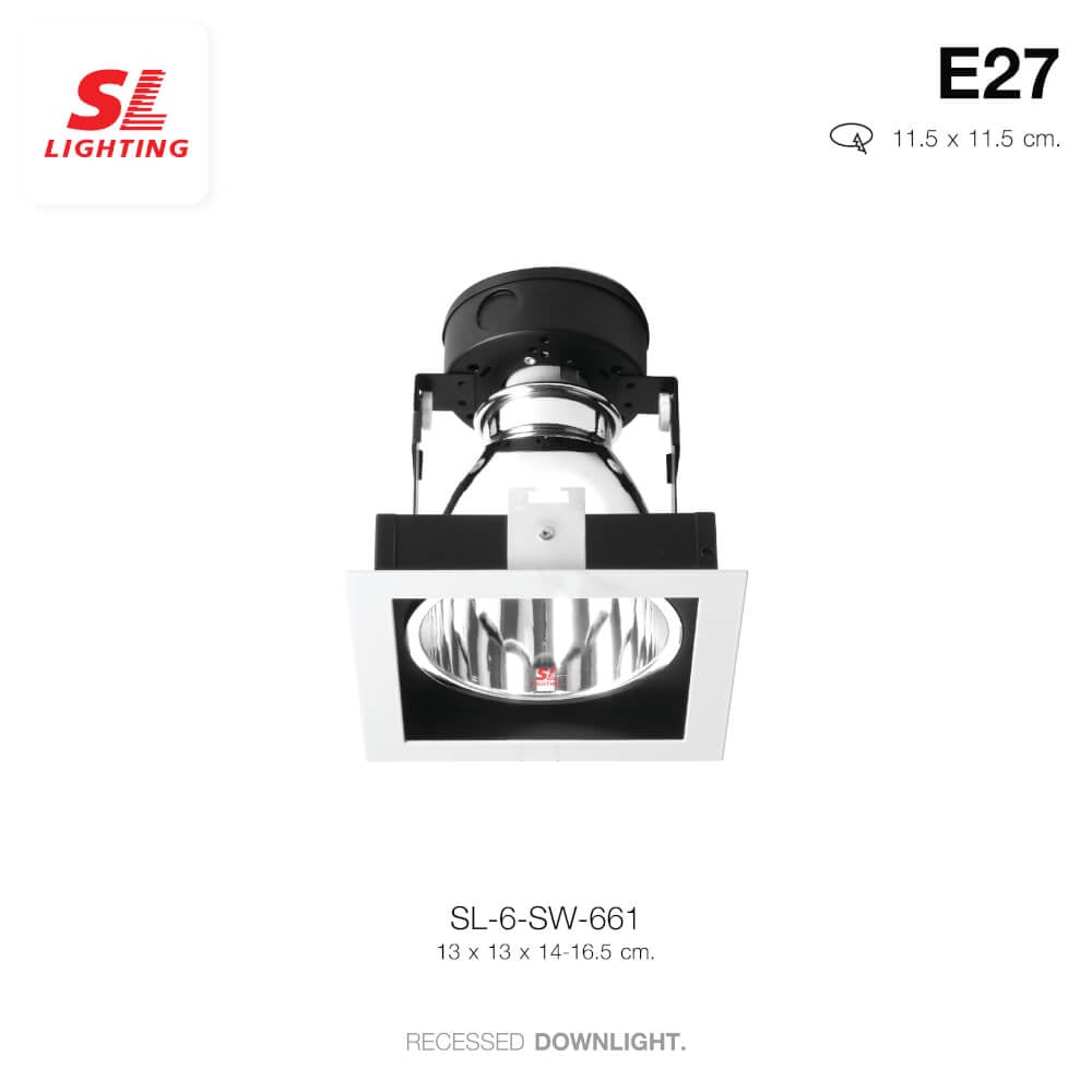 ดาวน์ไลท์ SL LIGHTING 661 ทรงสี่เหลี่ยม สีขาว