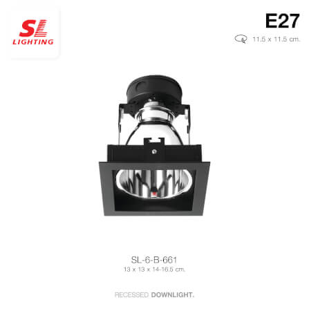 ดาวน์ไลท์ SL LIGHTING 661 ทรงสี่เหลี่ยม สีดำ_2