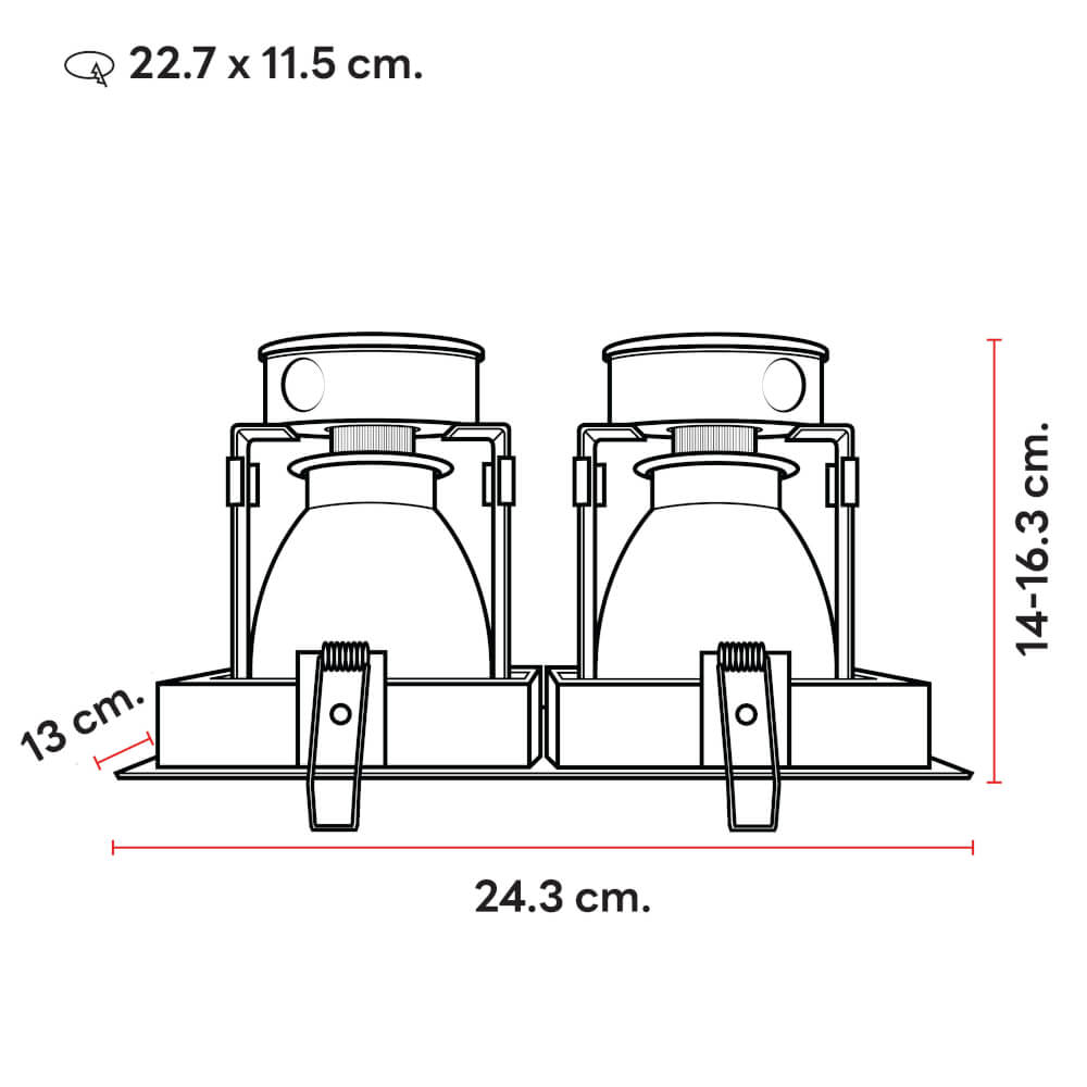 ดาวน์ไลท์ SL LIGHTING 662 10 นิ้ว ทรงสี่เหลี่ยม สีดำ