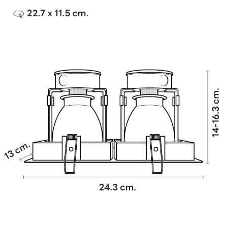 ดาวน์ไลท์ SL LIGHTING 662 10 นิ้ว ทรงสี่เหลี่ยม สีดำ_2
