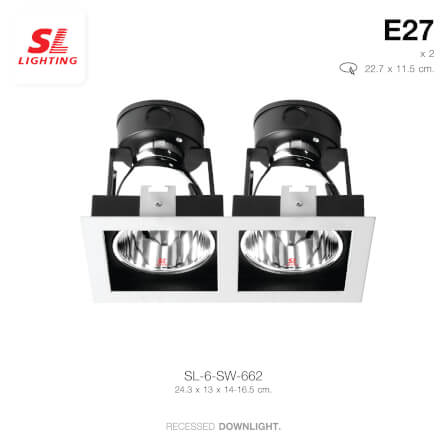 ดาวน์ไลท์ SL LIGHTING 662 10 นิ้ว ทรงสี่เหลี่ยม สีขาว_1