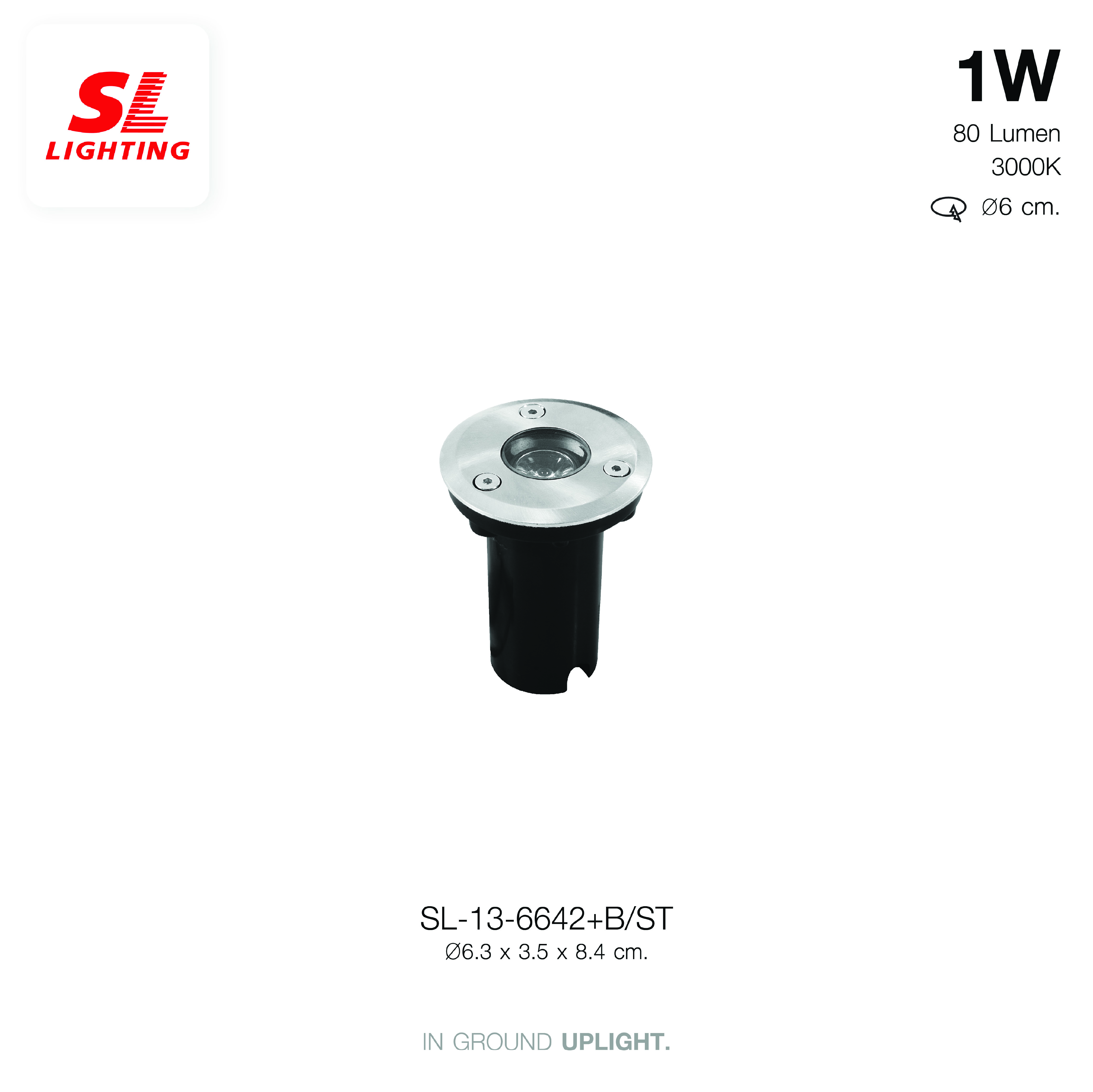 ไฟฝังพื้น LED SL LIGHTING 6642 1W WARM WHITE สีดำ_1