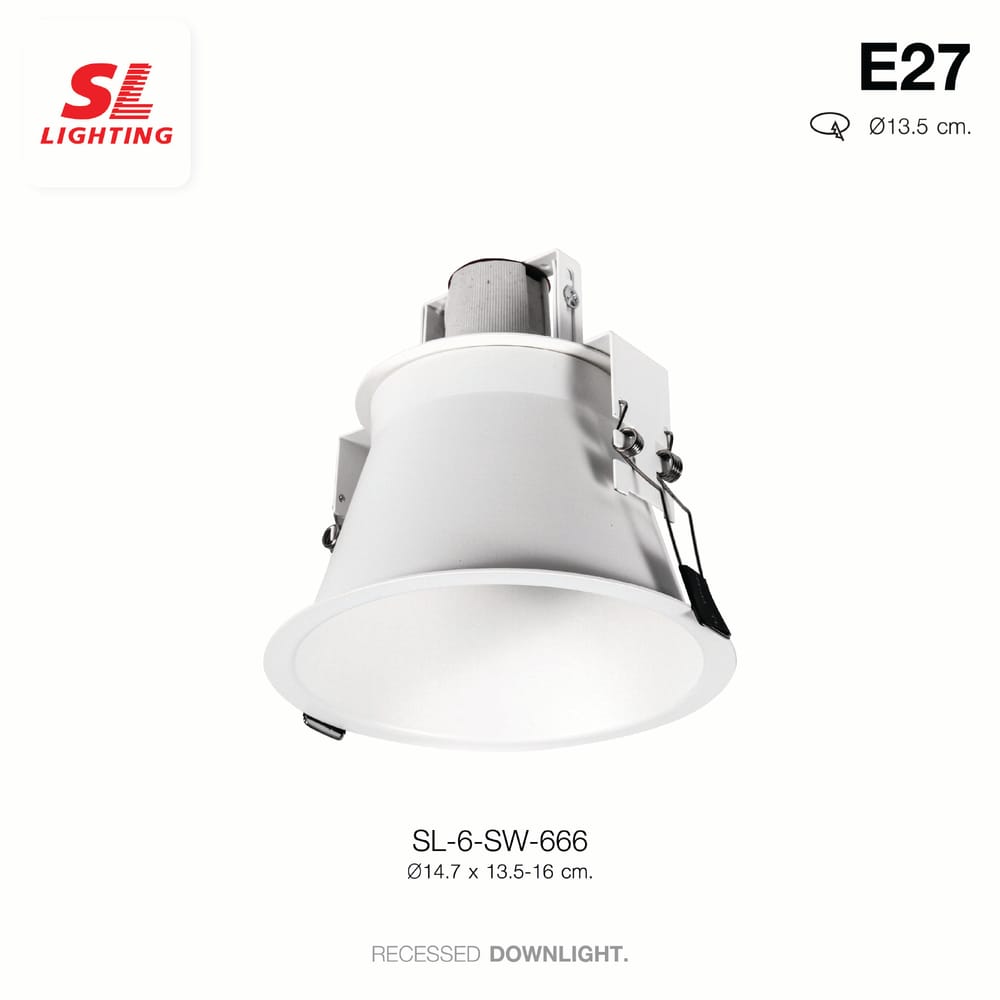 ดาวน์ไลท์ SL LIGHTING 666 กลม PAR30 E27 สีขาว