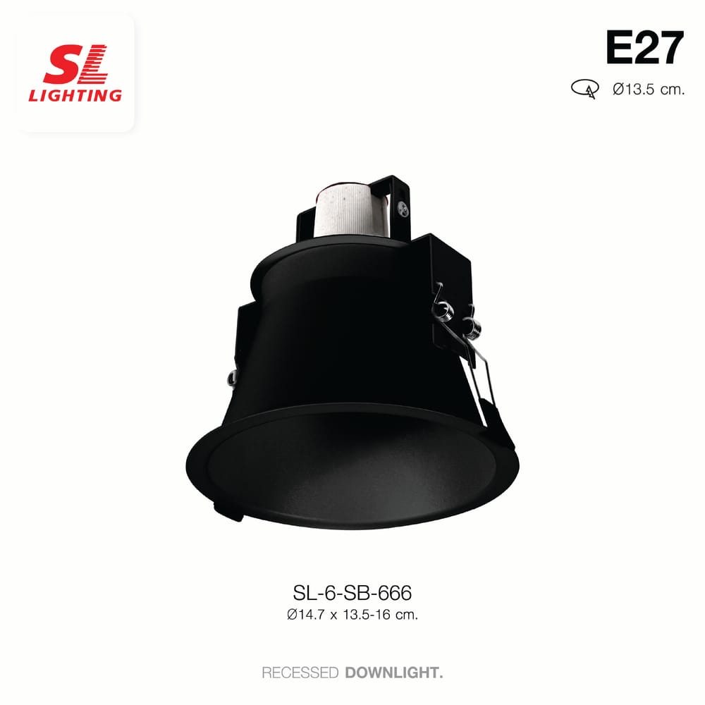 ดาวน์ไลท์ SL LIGHTING 666 กลม PAR30 E27 สีดำ