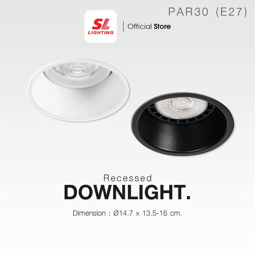 ดาวน์ไลท์ SL LIGHTING 666 กลม PAR30 E27 สีดำ