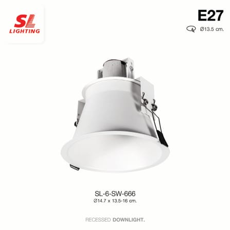 ดาวน์ไลท์ SL LIGHTING 666 กลม PAR30 E27 สีขาว_3