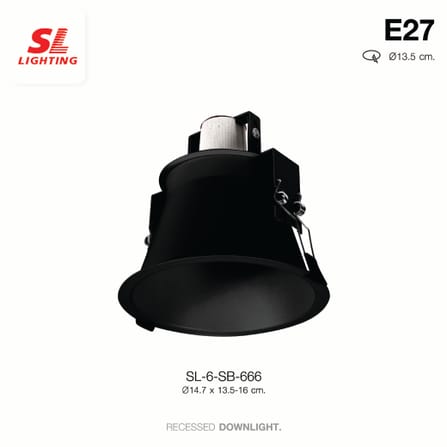 ดาวน์ไลท์ SL LIGHTING 666 กลม PAR30 E27 สีดำ_3