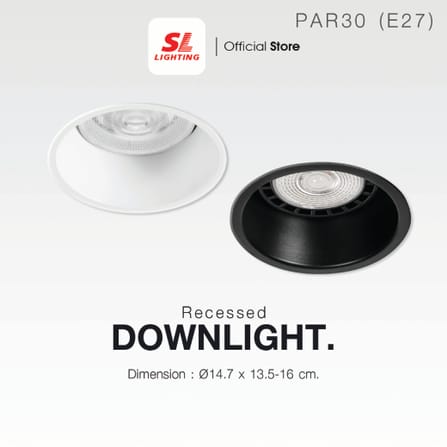 ดาวน์ไลท์ SL LIGHTING 666 กลม PAR30 E27 สีดำ_1