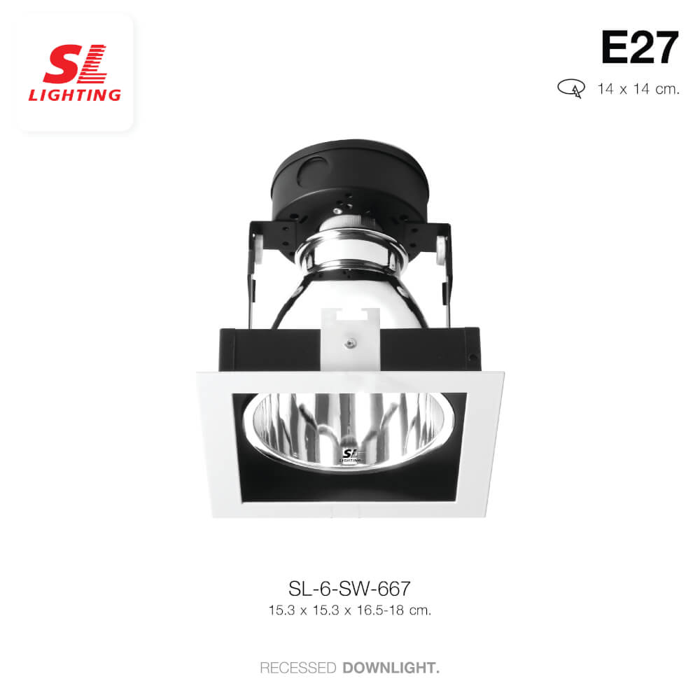 ดาวน์ไลท์ SL LIGHTING 667 6 นิ้ว ทรงสี่เหลี่ยม สีขาว