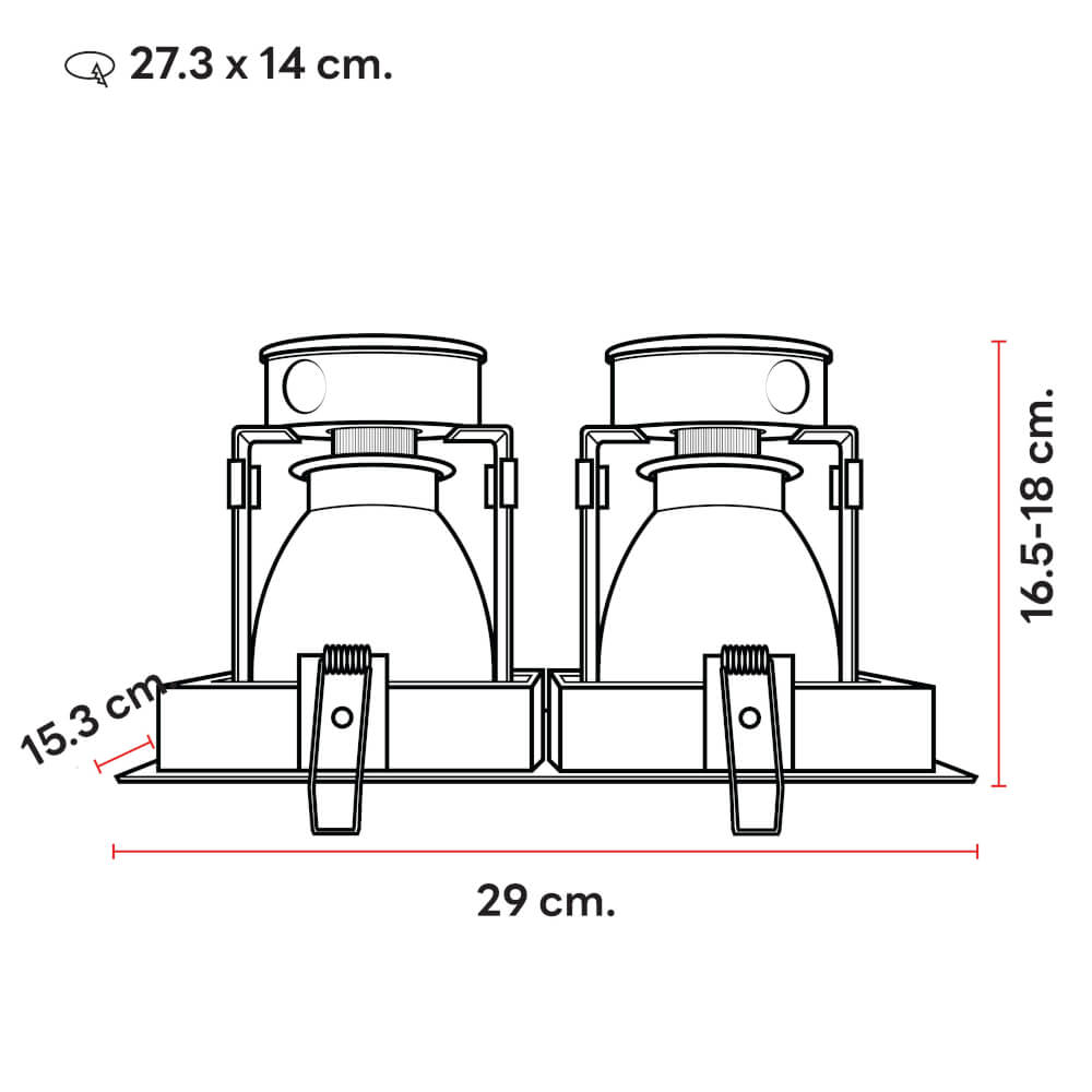 ดาวน์ไลท์ SL LIGHTING 668 ทรงสี่เหลี่ยม สีดำ