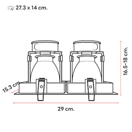 ดาวน์ไลท์ SL LIGHTING 668 ทรงสี่เหลี่ยม สีดำ_2