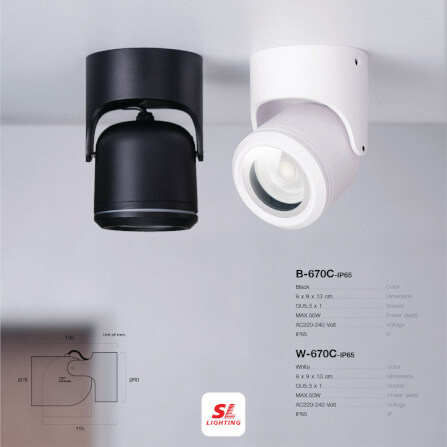 แทรคไลท์ ติดลอย GU10 SL LIGHTING 670C สีดำ_4
