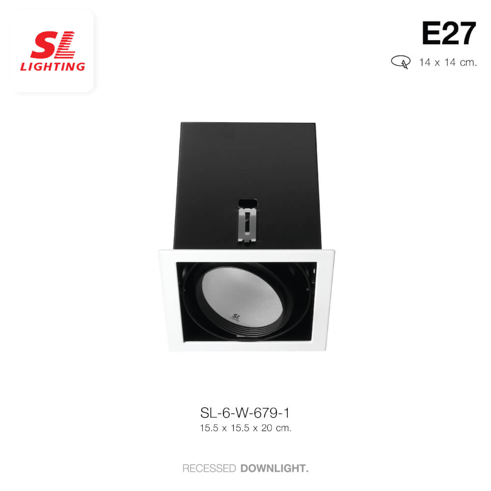 ดาวน์ไลท์ SL LIGHTING 679 ทรงสี่เหลี่ยม สีขาว