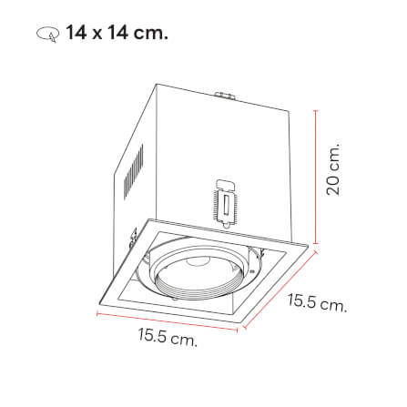 ดาวน์ไลท์ SL LIGHTING 679 ทรงสี่เหลี่ยม สีขาว_2