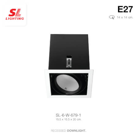 ดาวน์ไลท์ SL LIGHTING 679 ทรงสี่เหลี่ยม สีขาว_1