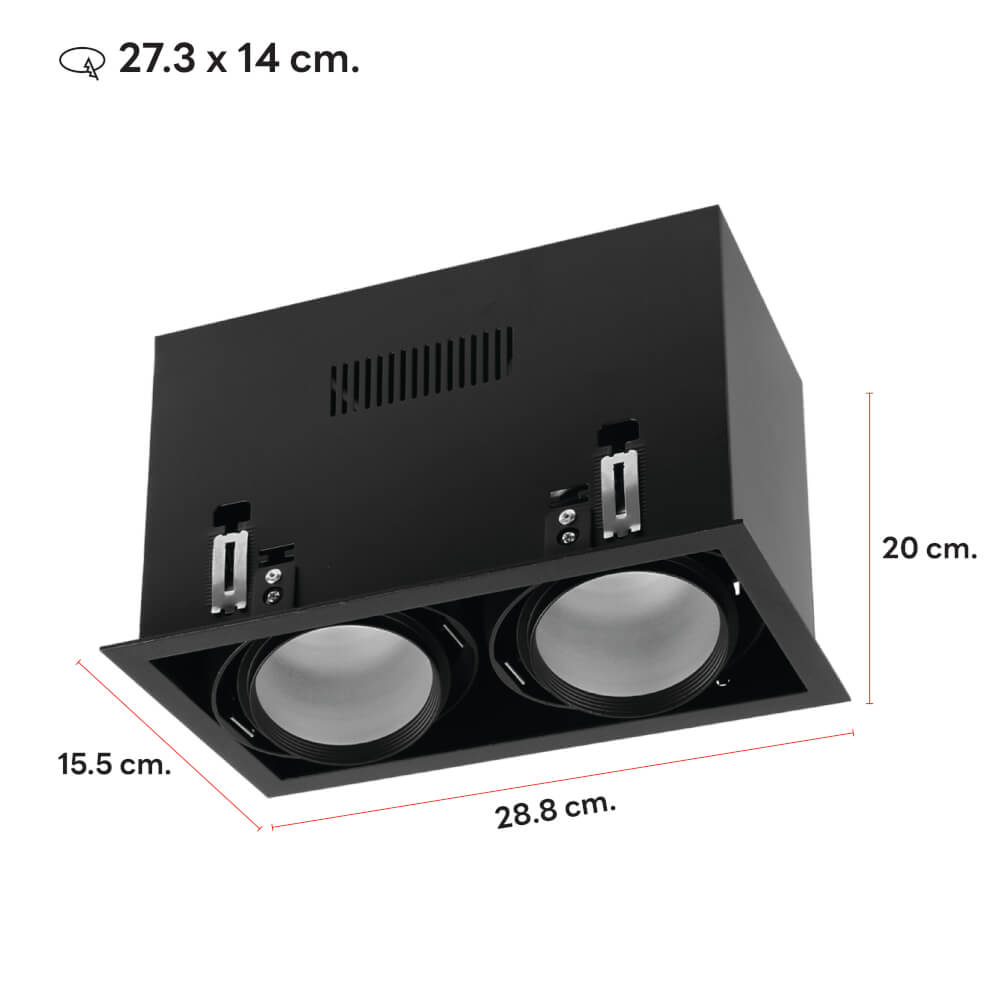 ดาวน์ไลท์ SL LIGHTING 679-2 ทรงสี่เหลี่ยม สีดำ