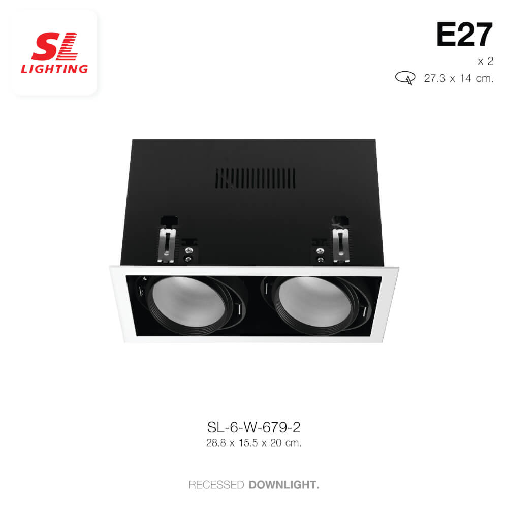ดาวน์ไลท์ SL LIGHTING 679-2 ทรงสี่เหลี่ยม สีขาว