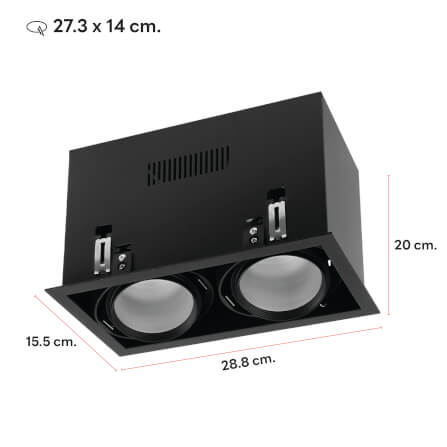 ดาวน์ไลท์ SL LIGHTING 679-2 ทรงสี่เหลี่ยม สีดำ_2