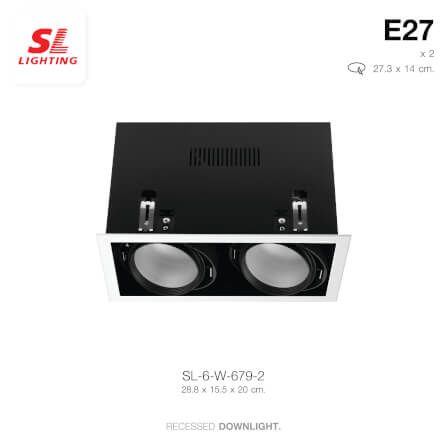 ดาวน์ไลท์ SL LIGHTING 679-2 ทรงสี่เหลี่ยม สีขาว_1