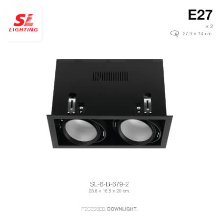 ดาวน์ไลท์ SL LIGHTING 679-2 ทรงสี่เหลี่ยม สีดำ_1