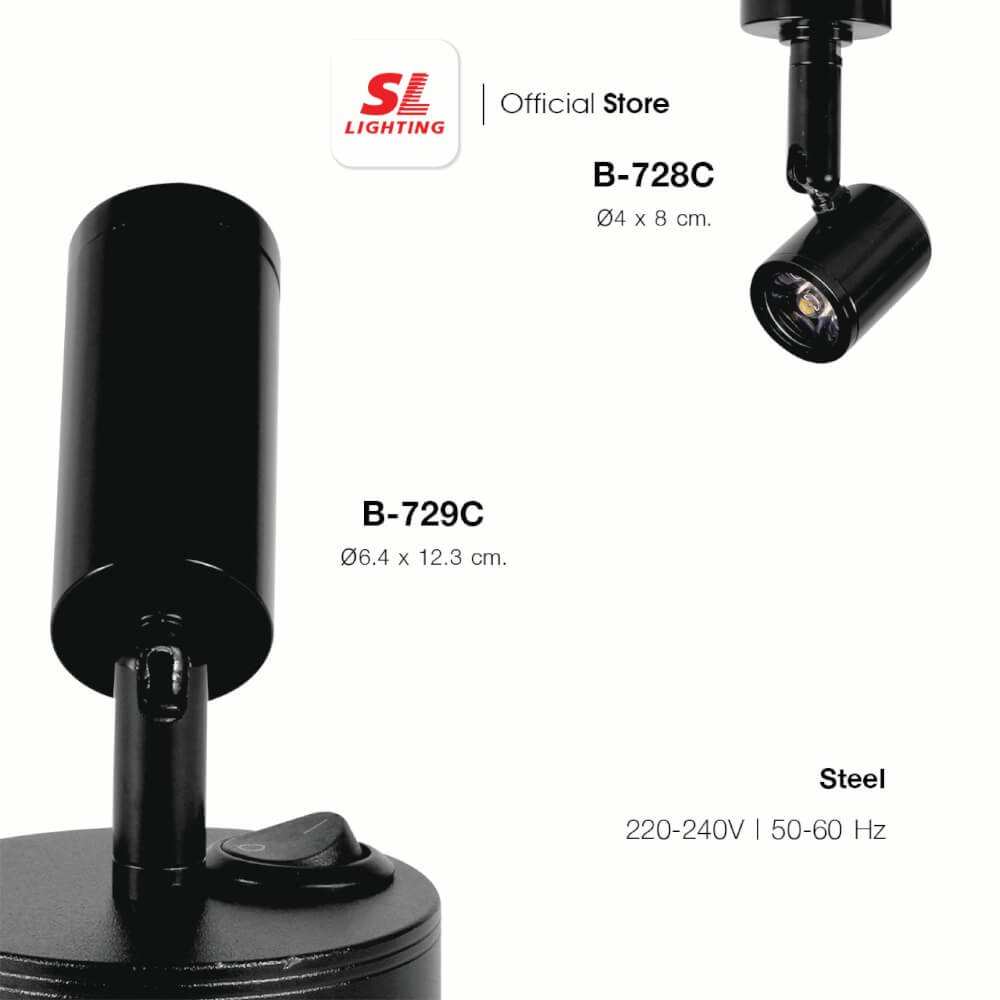 ไฟตู้กระจก LED SL LIGHTING 728C 1 วัตต์ WARM WHITE สีดำ
