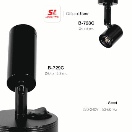 ไฟตู้กระจก LED SL LIGHTING 728C 1 วัตต์ WARM WHITE สีดำ_2
