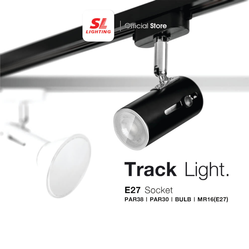 แทรคไลท์ ติดราง E27 SL LIGHTING 800F สีดำ