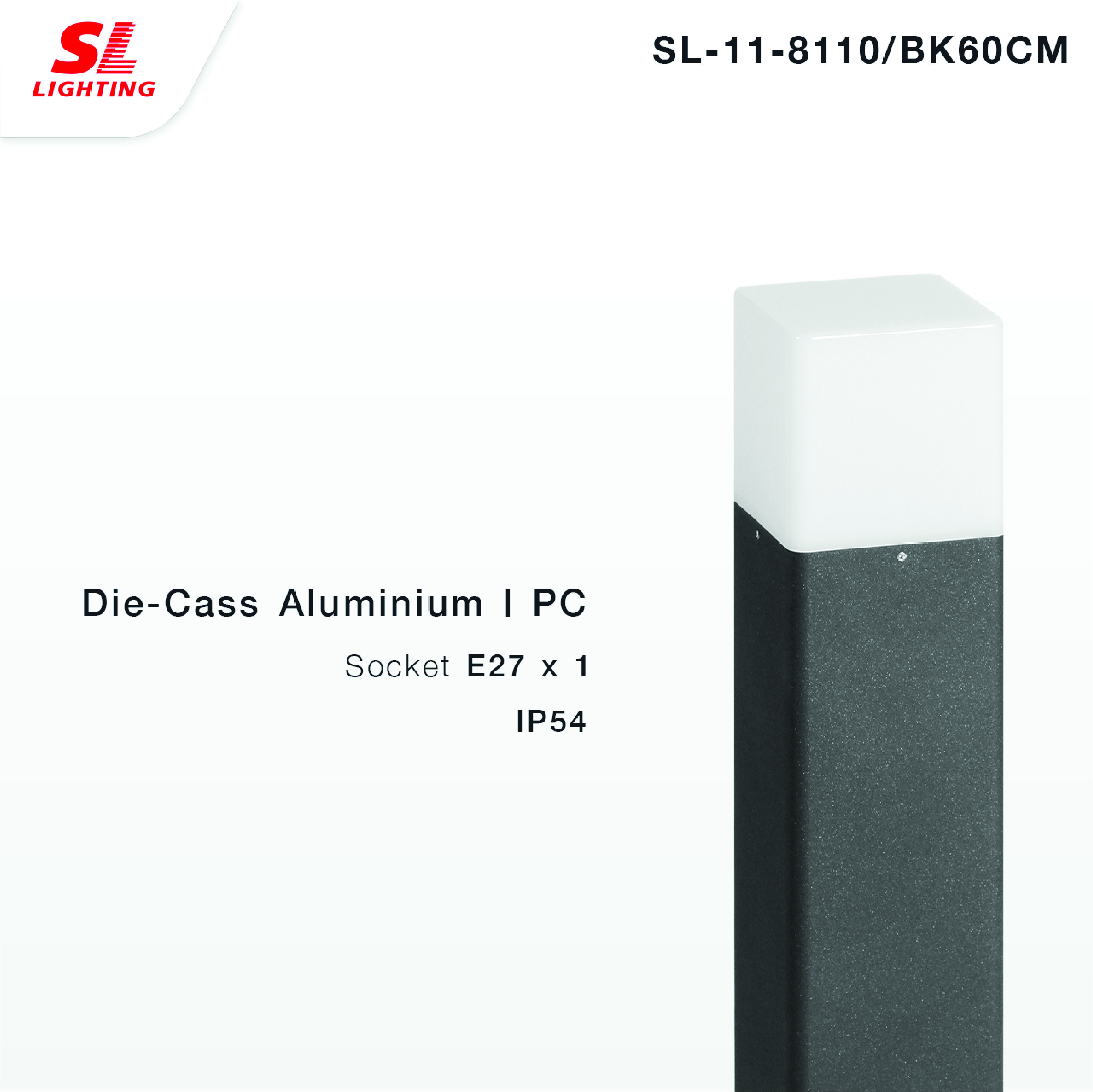 ไฟทางเดิน SL LIGHTING 8114B E27 60 ซม. สีดำ