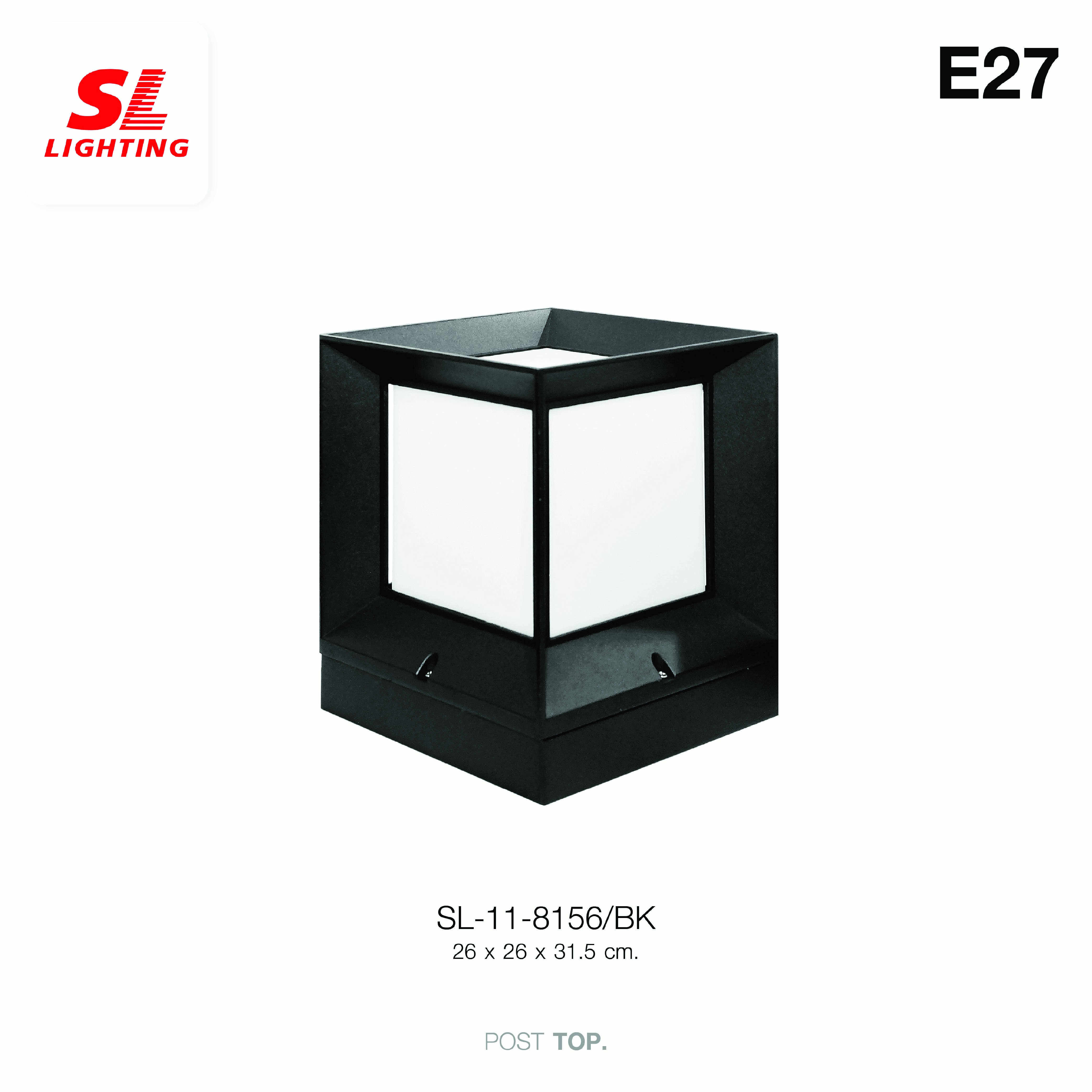 ไฟหัวเสา SL LIGHTING 8154 E27 ไซส์ใหญ่ สีดำ