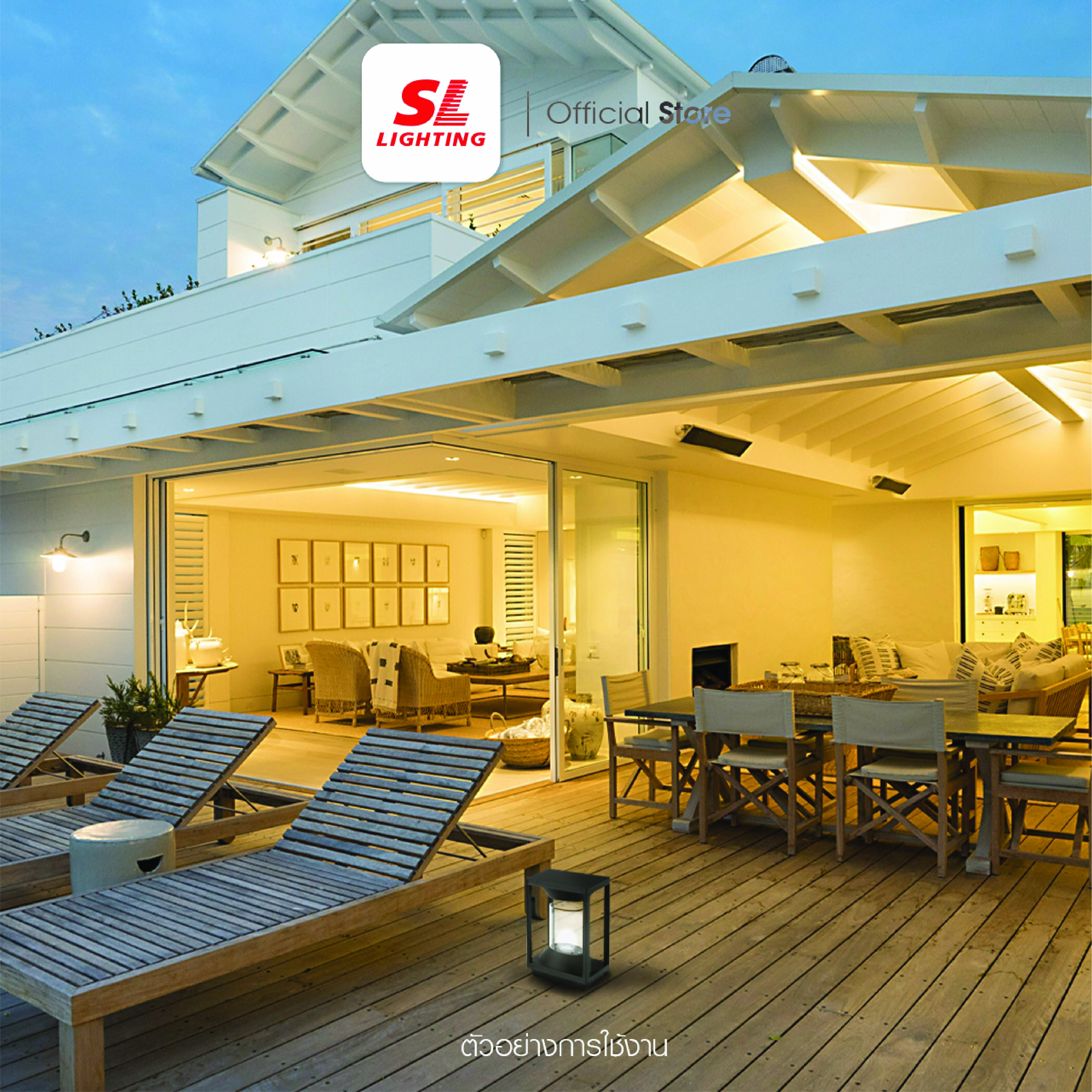 ไฟหัวเสา SL LIGHTING 8163S E27 สีดำ